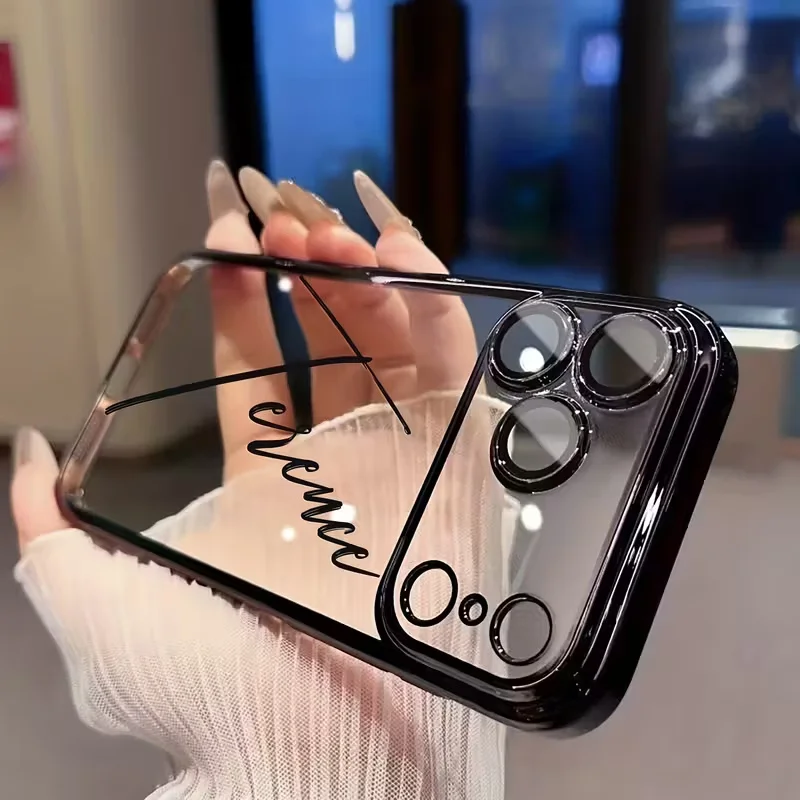 Personalized Customized Name Personalized Plating Transparent TPU Phone Case for thumbnail 3