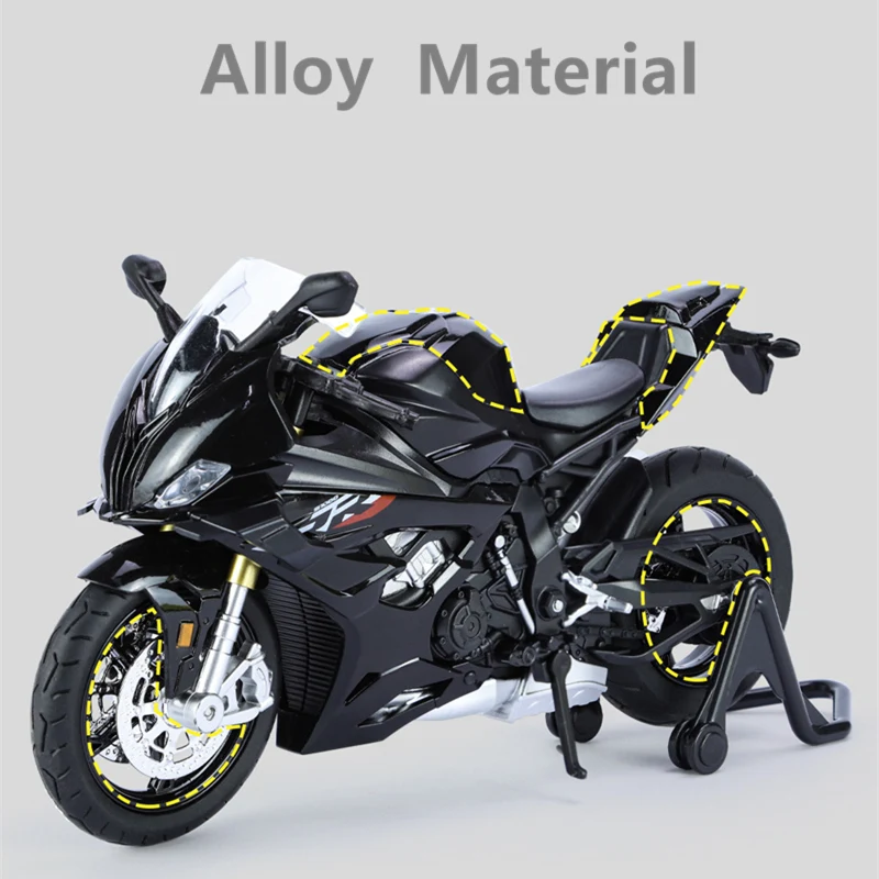 1:12 2023 S1000RR M Version Racing Motorcycle Model Diecast Alloy Metal Cross-country Motorcycle Model Sound Light Kids Toy Gift 2
