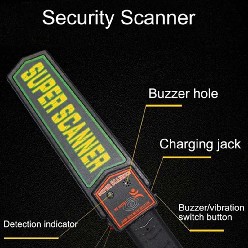 Handheld Security Metal Detector High Sensitivity Metal Detecting Detect Alarm Vibration Search Metal Finder Tool MD3003B1