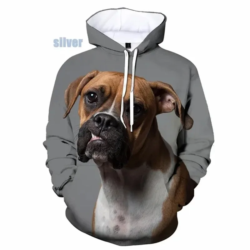 thumbnail image 1 of Sudadera con capucha con estampado 3D de animales y boxeador para hombre, ropa de calle informal con estampado de perro, talla grande, última moda, 1 of 5