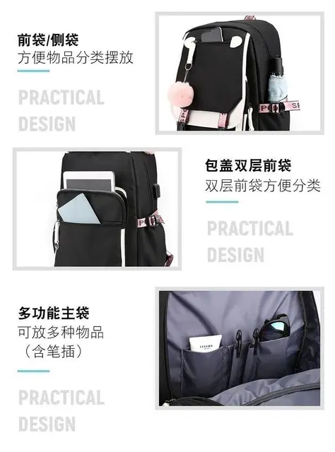 Azur Lane Akagi Chan Backpack Shoulder Bags Kids Teens Student Book Bag  Schoolbags Cartoon Anime USB Laptop Bags - AliExpress