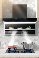 In Stock Home appliance kitchen Large suction top side double suction range hood 7-shaped 2