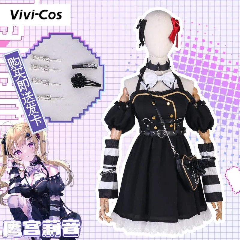 

Vivi-Cos Anime Vtuber NIJISANJI Takamiya Rion Cute Cool Dress Cosplay Women's Costume Halloween Role Play Carnival New XS-XL