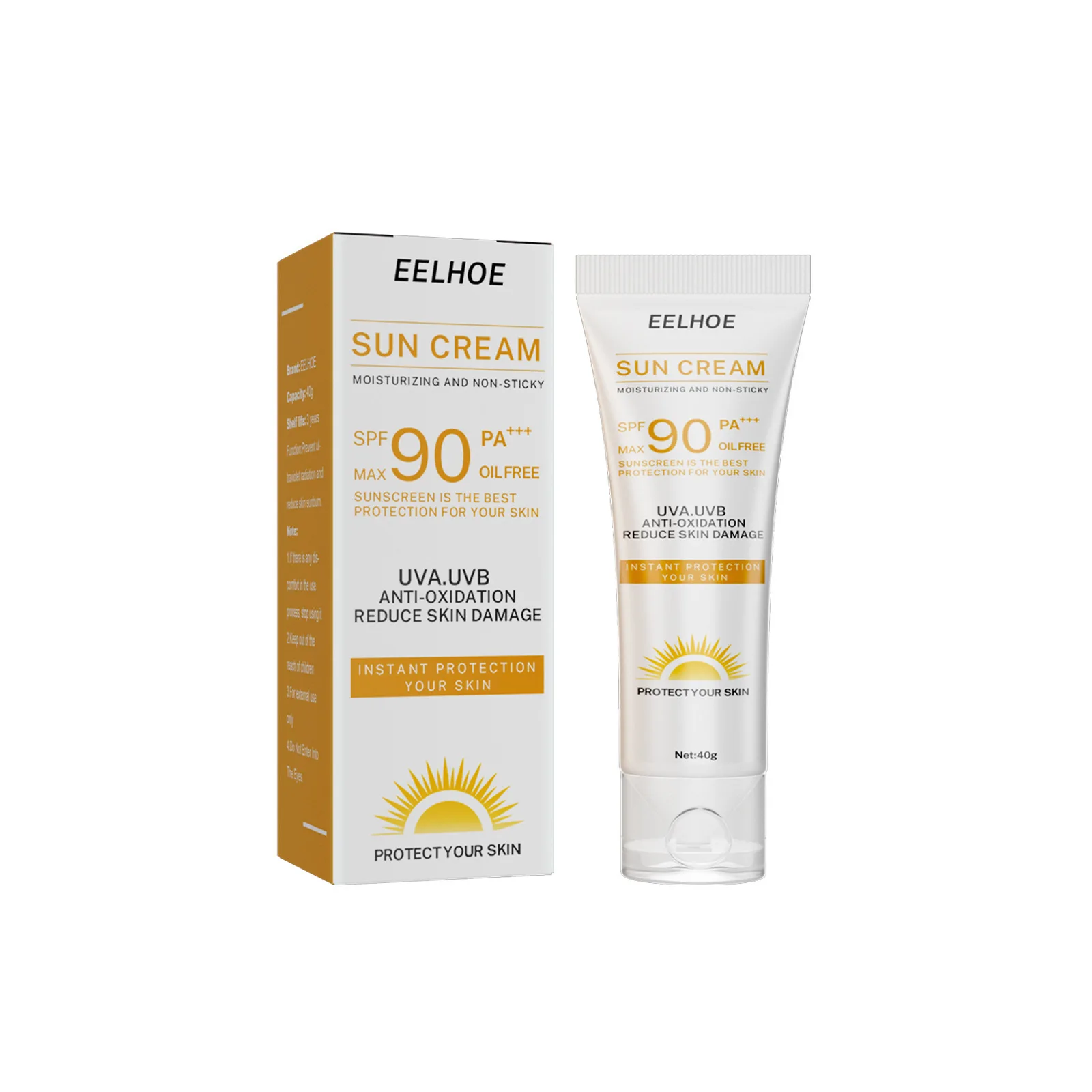 EELHOE Sun Cream Spf 90 UV Protection Outdoor Anti Oxidant Moisturizing Hydration Oil Control Skin Care Face Sun Block Cream 40g 2