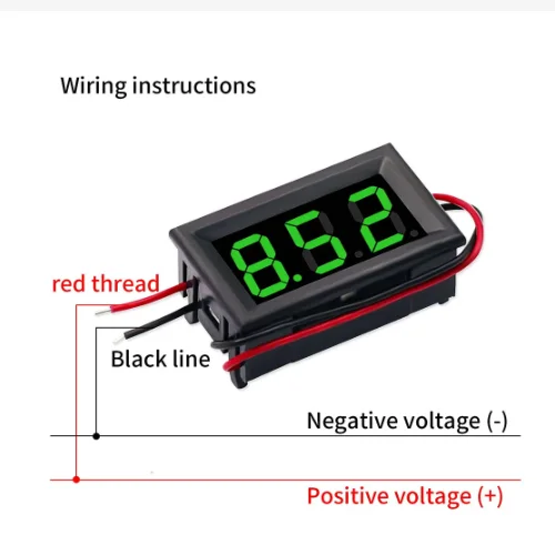 0.56" Digital Voltmeter DC 5V to 120V Red/Blue/Green for 5V 120V Electric Vehicles Motorcycles Boats digital voltmeter