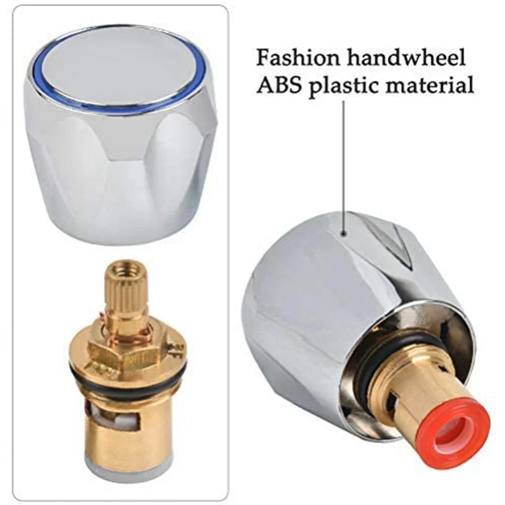 Description Picture 6 of itemHot Cold Faucet Tap Handle Knob Copper Valve Tap Reviver Conversion Kit 1/2 Inches Replacement Heads Thread Basin Sink Washer