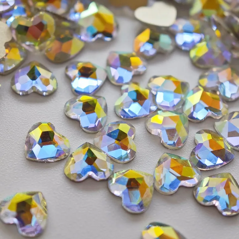 wholesale 5.5*6mm Heart INS Hot Flat Back Nail Rhinestone  Special Shaped Crystals Nail Art Stones 3D Personalized Decoration 2
