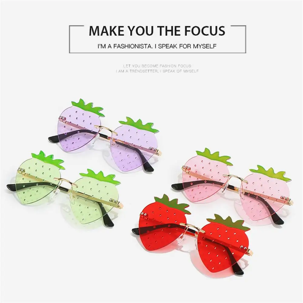 Unique Strawberry Sunglasses for Women Men Festival Party Rave Sun Glasses Christmas Decorations Street Snap Eyewear