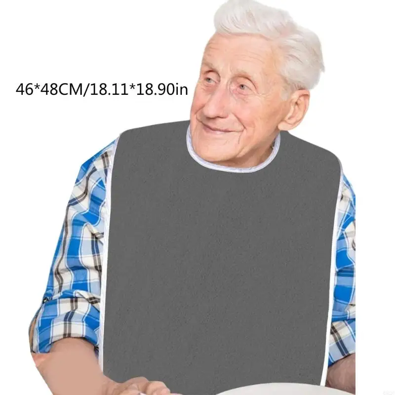 652C 1Pc Reusable Adult Bibs for Eating Waterproof Washable Dining Clothing Protector