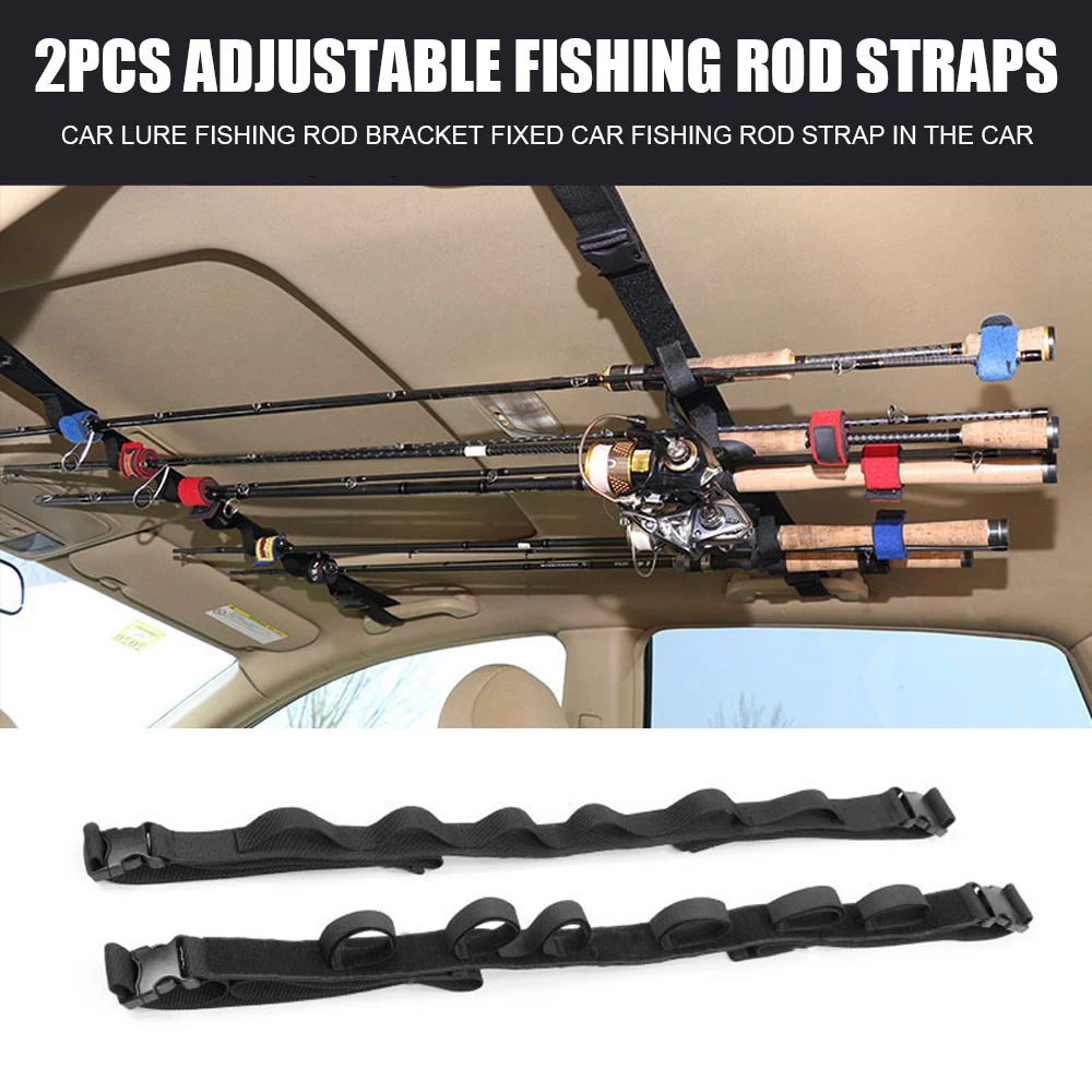 Support De Fixation Par Sangle Pour Canne à Pêche - Connecteur D'Attache Pour Pont De Bateau - Économiseur D'Espace - Noir