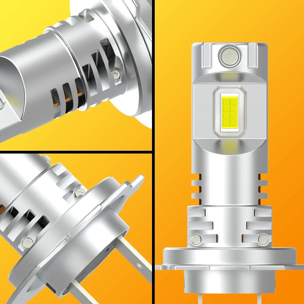 LED Car Headlights 2pcs H7 LED Main Headlight Bulbs 6500K White Fanless Car Headlamp 20000LM Wireless 55W 5530 CSP LED High Low Lights 12V