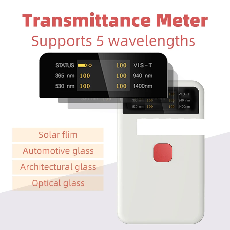 Portable Transmittance Tester CT-25 UV VL IR Transmission Meter 365nm/530nm/1400nm For Solar Film Optical Glasses Car Window Solar Film Transmission Meter