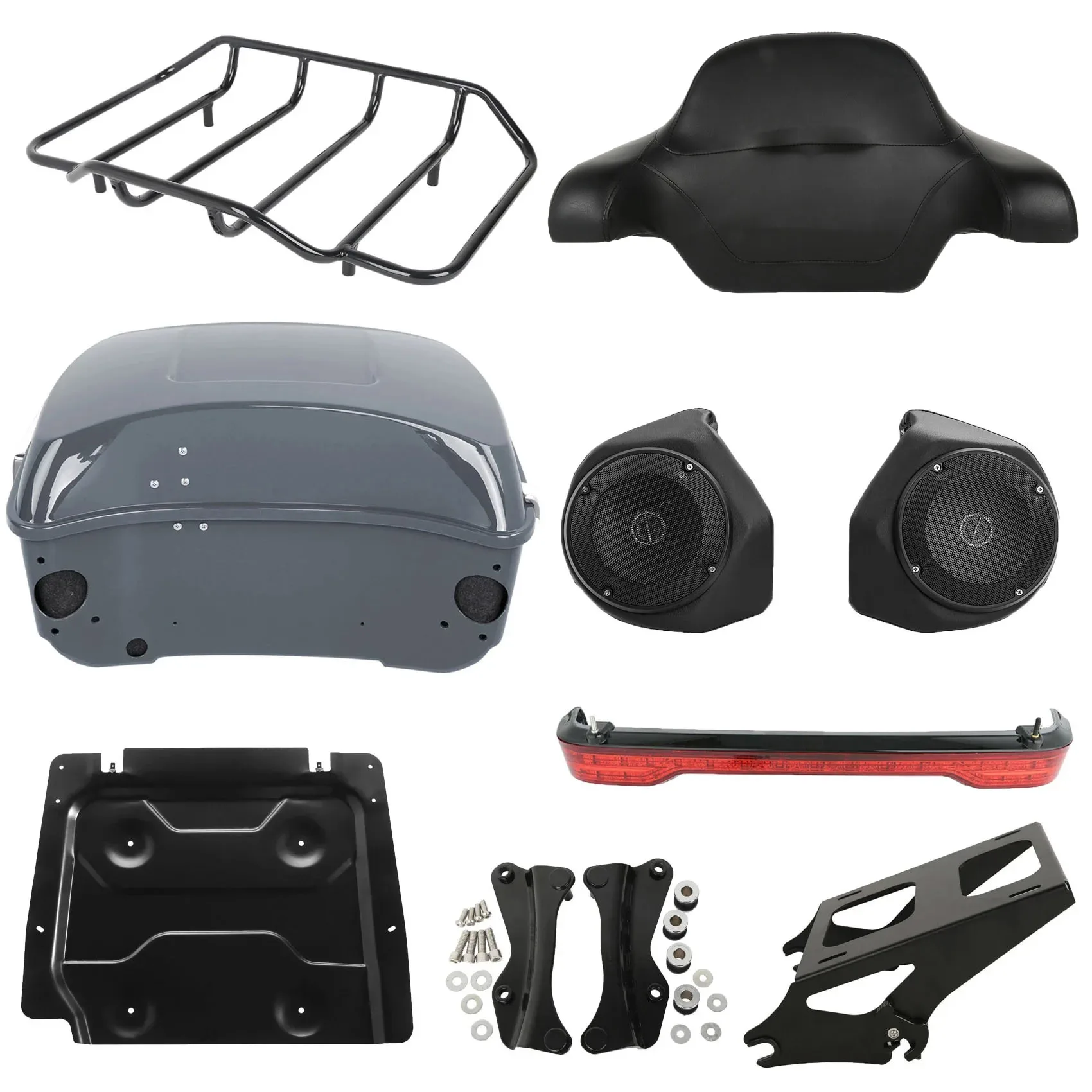 King Pack Trunk 2 Up Mount Rack Per Harley Tour Pak Harley Tour Pak Street Glide Road King Cvo Special 2014-2023 Moto