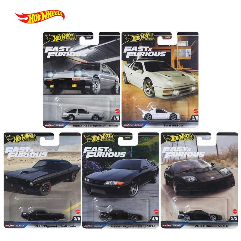 

Pre-Order Hot Wheels Premium Fast & Furious Toyota AE86 Ford RS200 Nissan Skyline 1970 Plymouth 1/64 Diecast Car Toy HNW46