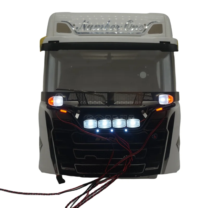 Aluminum Rod Lamp LED Light Spotlight for Tamiya 1/14 RC Truck Scania 770s 56371 56323 Actros Volvo Tractor Trailer LESU Tamiya 5