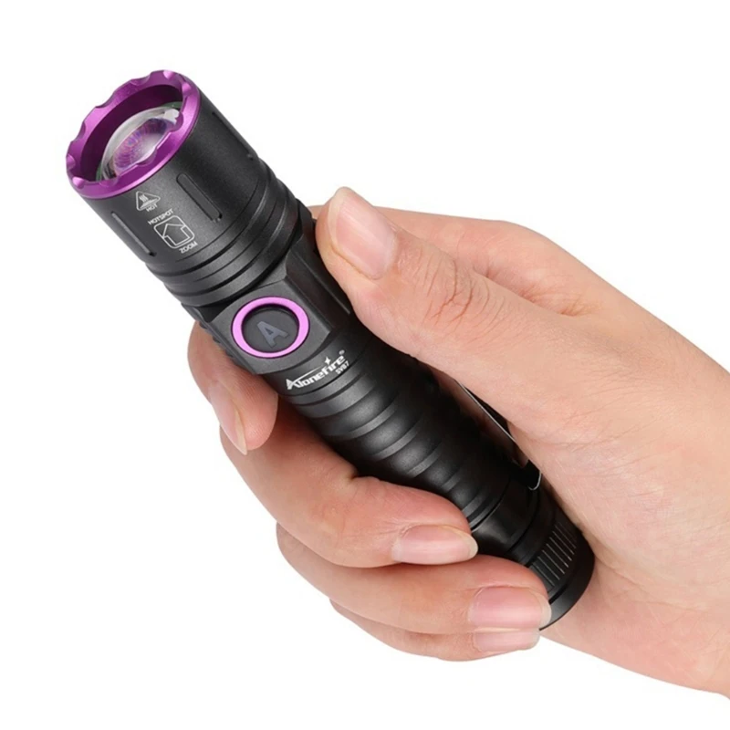 

USB Rechargeable 365nm Torch Aluminum Alloy 395nm LED Flashlight Pocket Lamp UV Flashlight Money Detector Flashlights