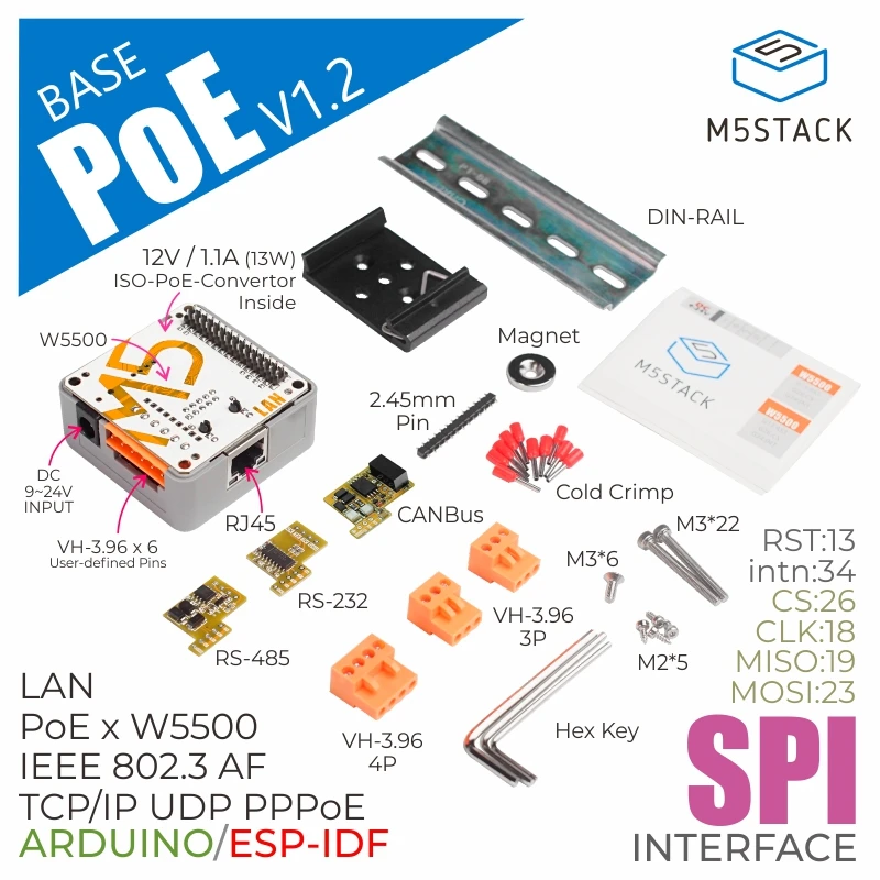 Módulo M5stack-official Lan com Poe V12 W5500 - Imagem 5