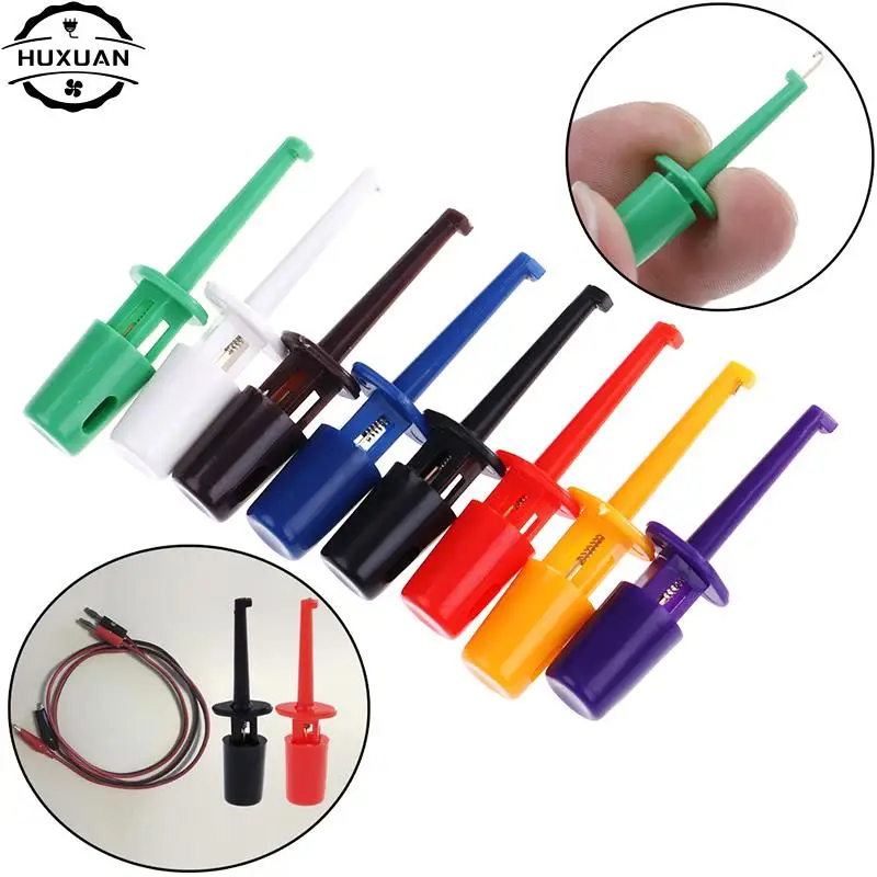 Electric Test Clamp Test Probes Test Clip Test Hooks Clips Multimeter Lead Wire Kit Test Hook Clip 5color Each2 Test Probe SMT / SMD IC D20 Cable Welding Circular Clip 10/12PCS electric test clamp,test probes,test clip,test hooks clips