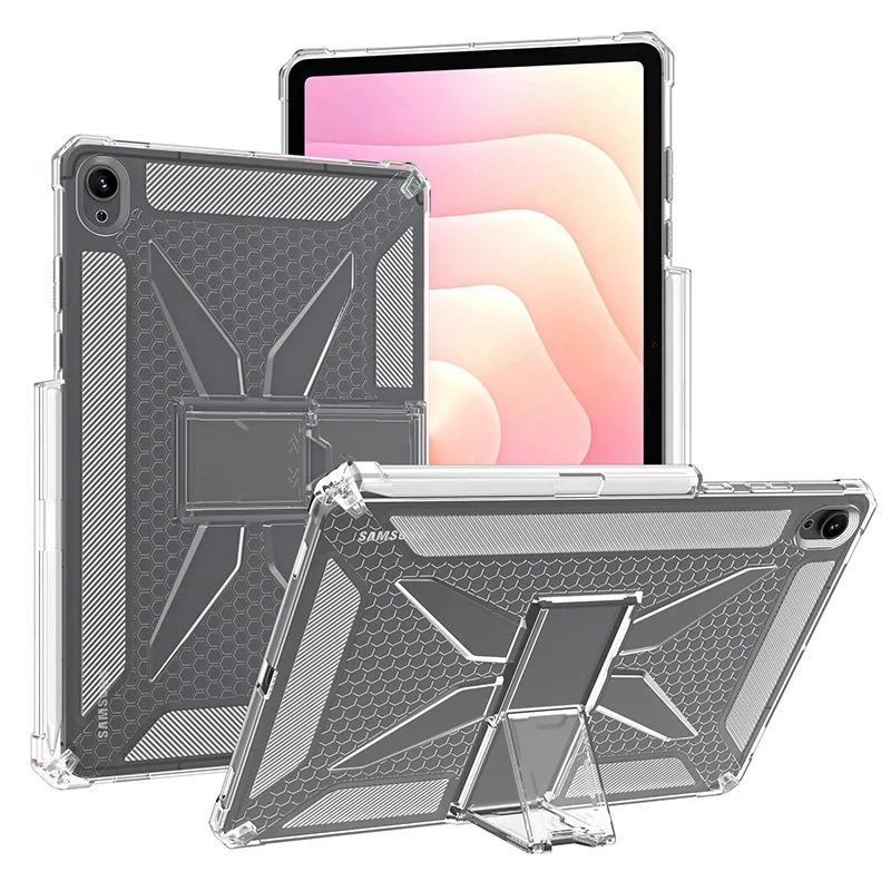 Enhanced Protective Stand Case - Transparent Silicone TPU Cover