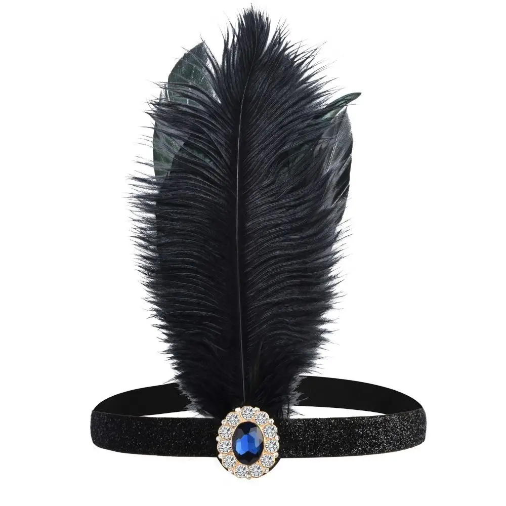 Elegant Feather and Tassel Diamond Cosplay Hairband