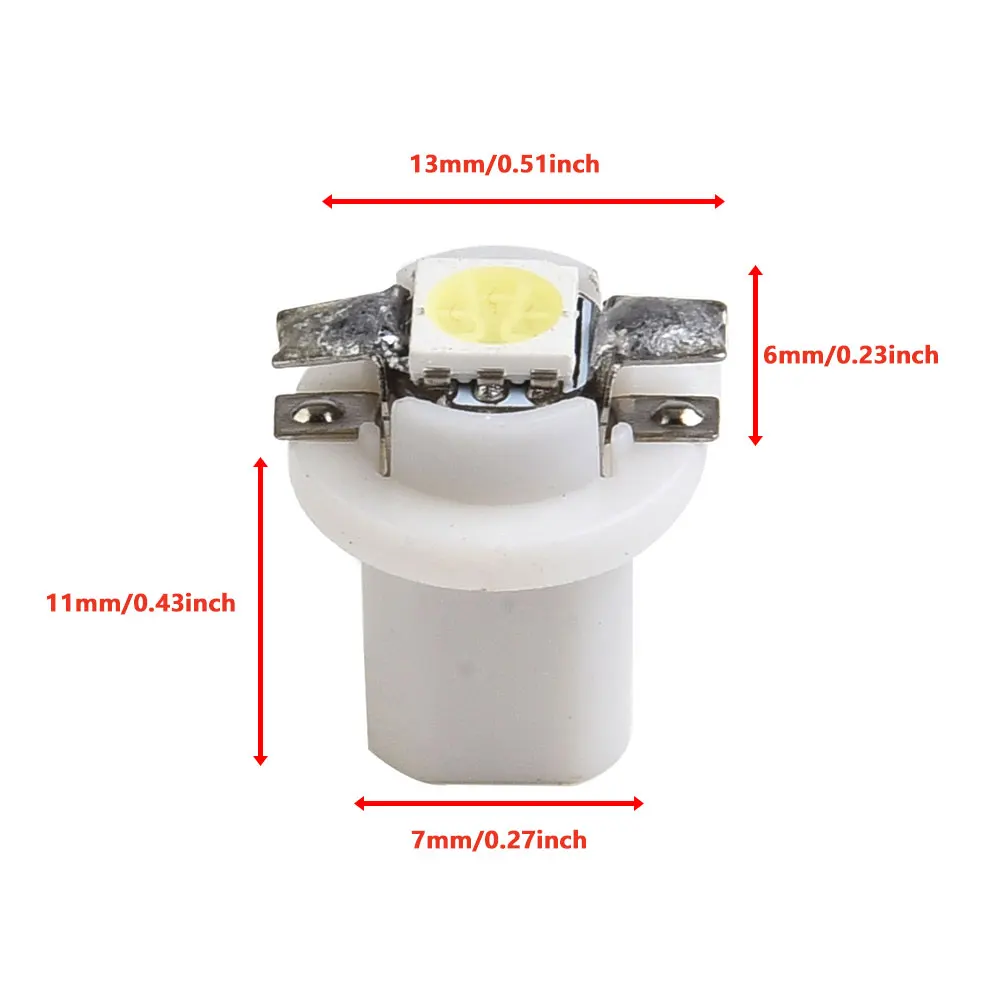 

10 шт. T 5 B8.5D 5050 SMD, белая фотолампа для приборной панели, лампы для приборной панели, лампы для переключения передач, аксессуары для автомобиля