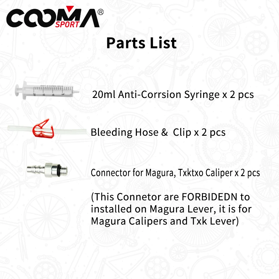 Bicycle Hydraulic Brake Bleed kit for Magura MT Series Brake System, Basic Kit, V0.5/V0.7