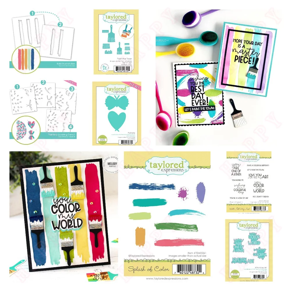 

Metal Cutting Dies Stamps Stencil for Scrapbook Decoration Embossing Template DIY Card Paint the Town Art Color Painterly 2024