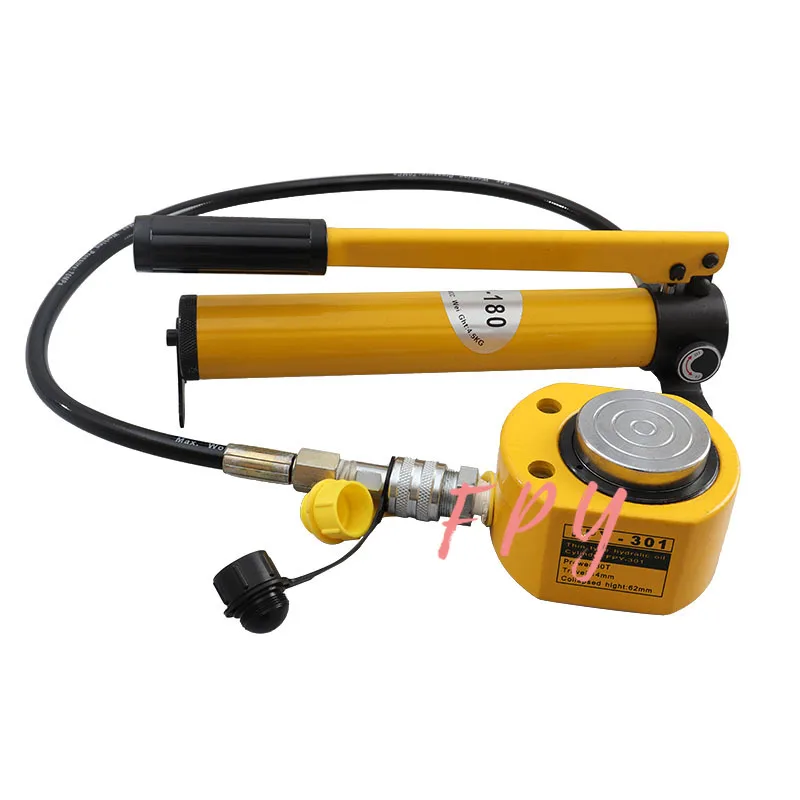 

1 Set Thin Type Hydraulic Cylinder FPY-301 Hydraulic Lifting Jack with CP-180 Hydraulic Manual Pump,Output 30Tons, Stroke 14mm