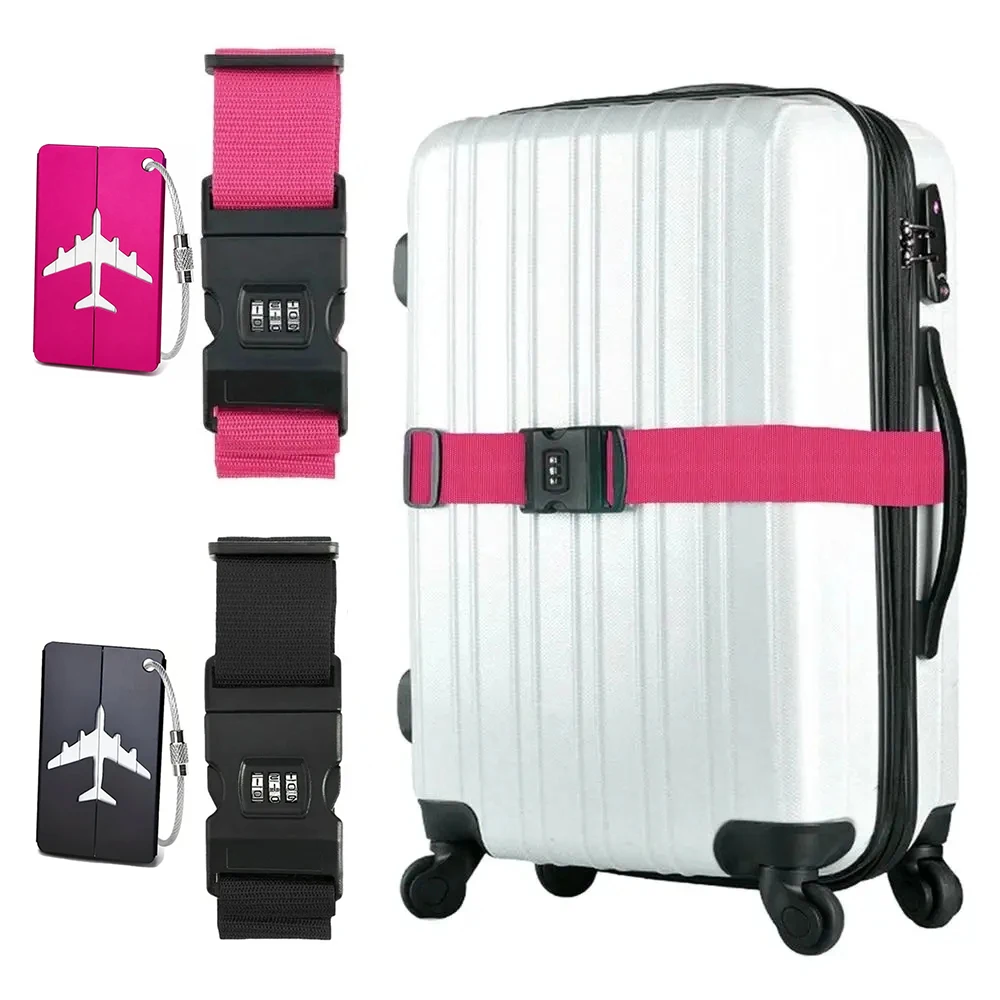 Enhanced Travel Suitcase Security Straps - Durable Adjustable Elastic Luggage Belts