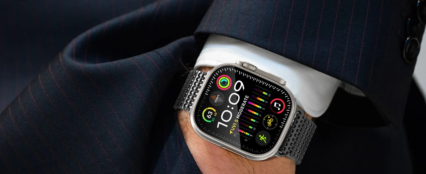 Magnetic Stainless Steel straps for Apple Watch 10 band 45mm 44mm 49mm 46 42mm Metal Bracelet iWatch series 9 8 7 6 3 se Ultra 2