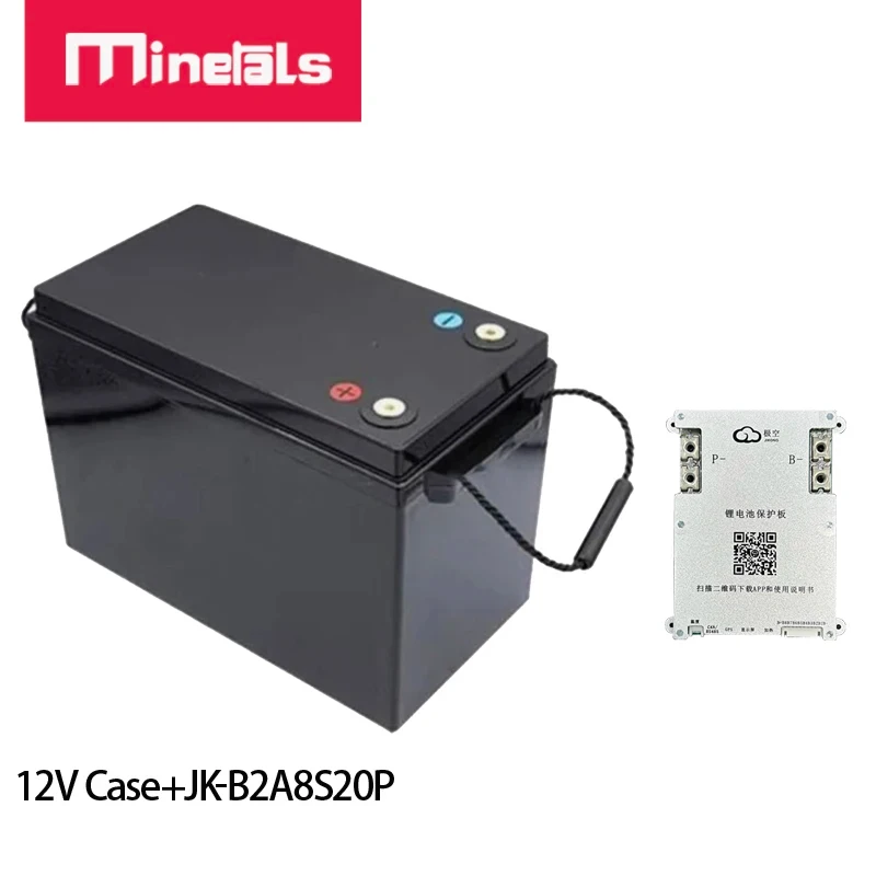 12V 배터리 케이스 DIY 휴대용 배터리 상자 4S 280AH 230AH 옵션 Jikong 200A BMS 2A RV 요트 용 밸런스 TFT LCD 테이프 볼트