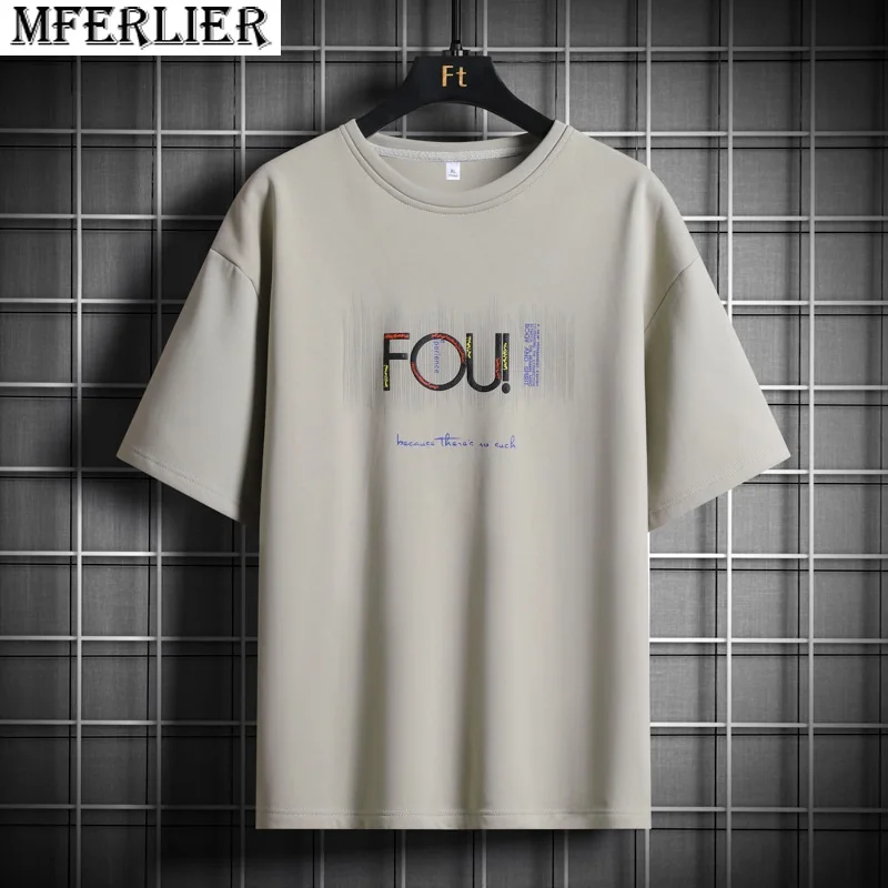 

summer men letter tshirt short sleeve plus size 8XL 66 68 mferlier cotton tops tees high street hip hop t-shirt