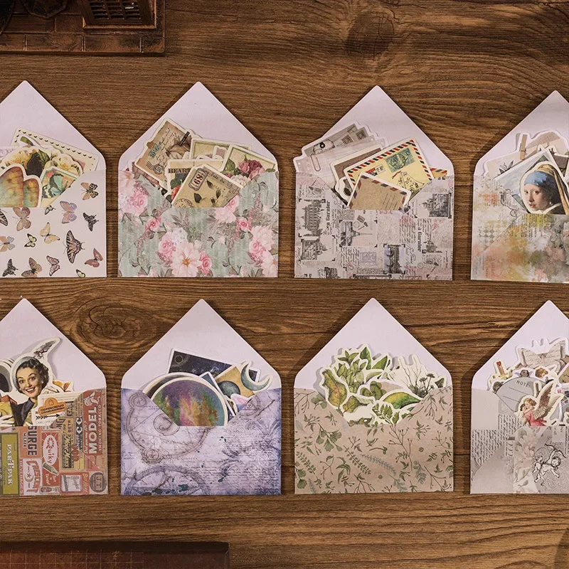 Vintage stickers Material paper Scrapbooking Creative DIY Diary album materials DIY Junk Journal Supplies 100 pcs/pack