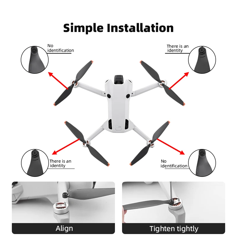 Hélices Drone PC 8/16 PCS - Remplacement Rapide, Haute Résistance