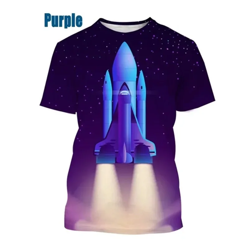 Maglietta Space Shuttle Con Stampa 3D Per Uomo Donna Maglietta Casual A Maniche Corte Homme Kids Rocket Spacesuit T Shirt Streetwear