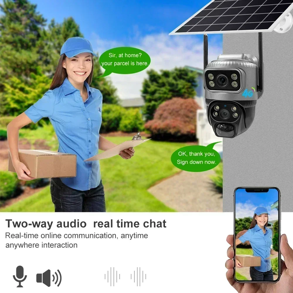 4G Solar Dual Lens Security Camera with Night Vision