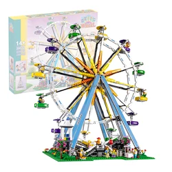 Ensemble de blocs de construction Creator Street View pour enfants, 2464 pièces, blocs de construction, grande roue, jouets pour filles, cadeaux d'anniversaire pour garçons, 15012 