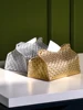 Nordic Home Living Room Decoration Tissue Box Leather Tissue Paper Holder Paper Towel Dispenser Toilet Tissue Holder Luxury Gold 2