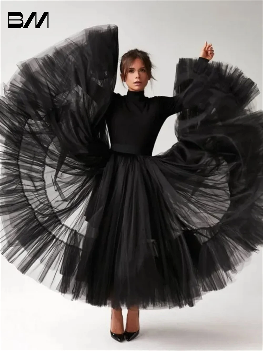 

Женское платье с длинным рукавом It's yiiya, белое платье до пола из тюля с круглым вырезом на лето 2019