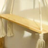 Macrame Hanging Shelf Boho Wall Decor Bedroom 1 PC Rustic Wood Floating Shelves for Room Nursery Bathroom Living Room College 4