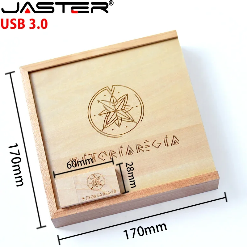 Maple Madeira Photo Album Box Pen Drive Logotipo Personalizado Gratuito Usb Flash Drives Fotografia Stick Usb 3.0 128gb 170x170x35 mm Pcs por Lote - Imagem 5