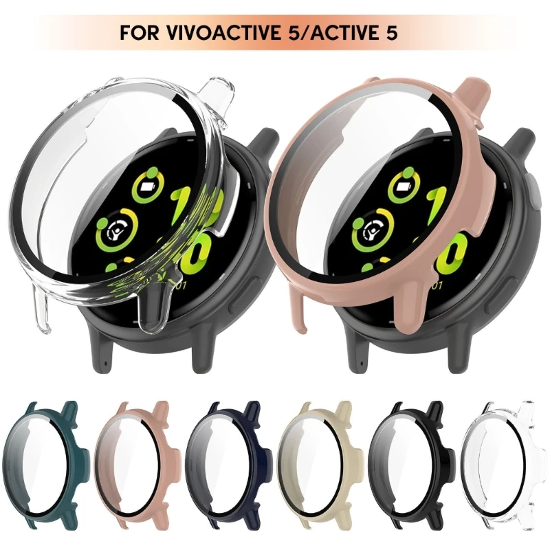 

Tempered-Glass Film Screen Protector Case Cover For Garmin vivoactive 5 Active 5 Smart Watch Protective Cover Bumper Shell