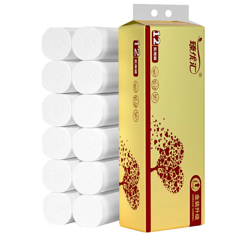 36 Rolls of Toilet Paper Household Rolls Hand Tissue Tissue Coreless Small Roll Gold toilet paper