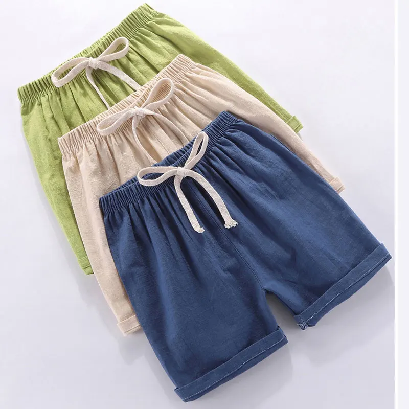 Boy Kids Summer Linen Cotton Shorts 3-8 Years