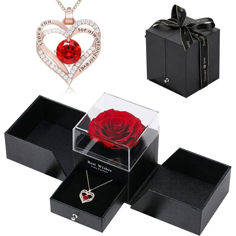  Halskette – Luxuriöse Rosen-Geschenkbox, perfekt für Valentinstag, Muttertag, Jahrestag, Geburtstag und besondere Anlässe
