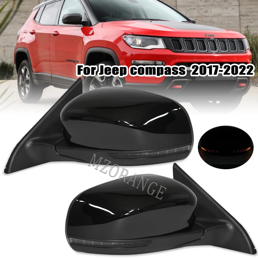 

Car Side Rearview Mirror Assembly For Jeep Compass 2017-2022 7 Pins Auto Folding Electric Heating Car Accessories