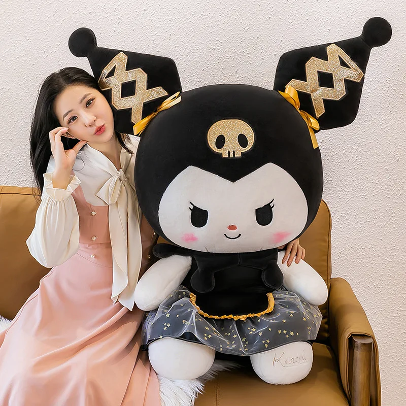 

100 см Большой размер Sanrio мультфильм аниме подушка кукла Золотой дьявол Kuromi Мягкое Животное плюшевое украшение комнаты игрушка подарок