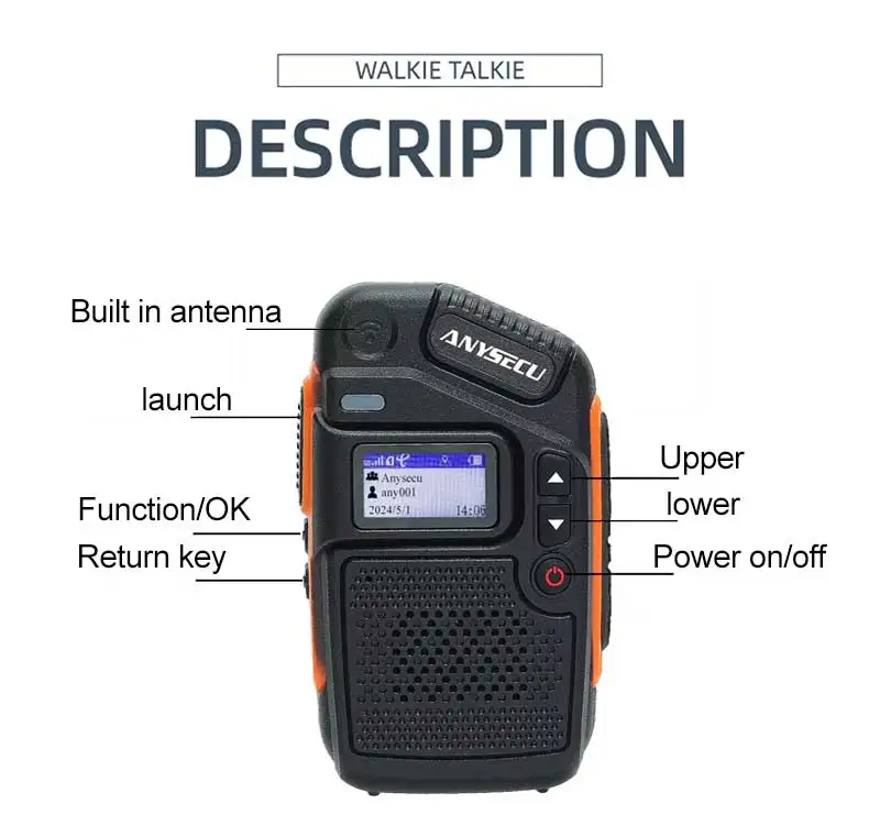 C200 4G Network Radio Real-ptt Long Talk Distance RTOS System Type-C Charging GP