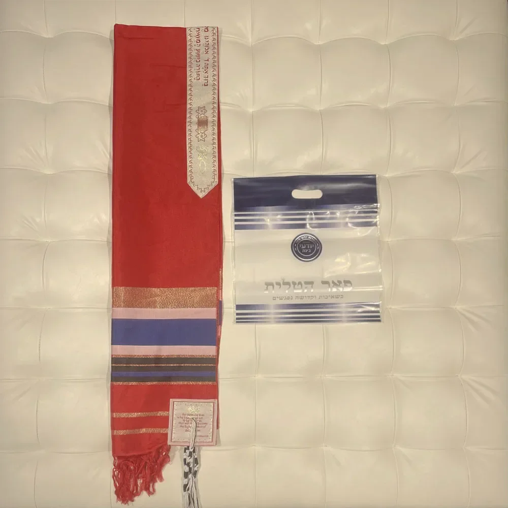 Exquisite Gift Packaging Women Prayer Shawl Red 50*180cm Praying Scarfs Wraps for men women priest 5