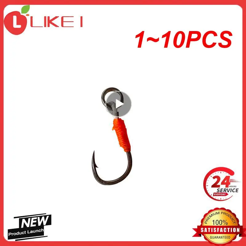 

1~10PCS OUTKITFishing Lure Hardbait Hook Fishing Cast Jigs Assist Hook Barbed Single Jig Hooks Pesca High Carbon Steel